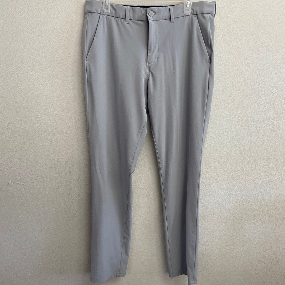 Mizzen+Main Helmsman Golf Pants Mens 34 x31 Slim Fit Light Gray Performance Flaw - Picture 8 of 9
